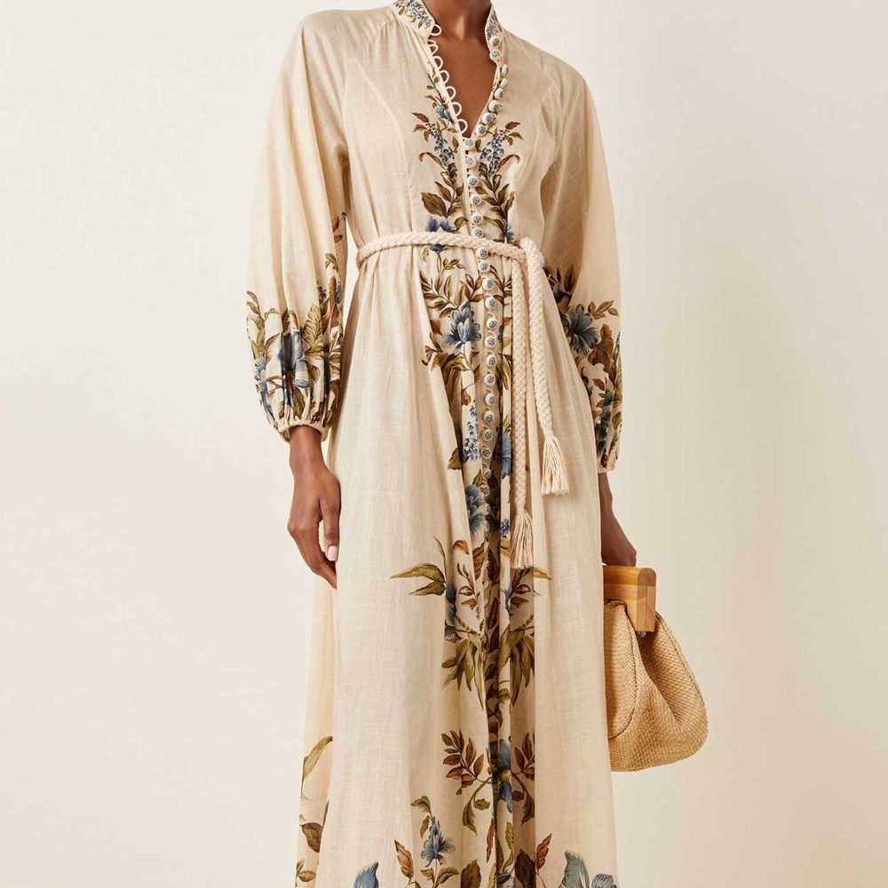 Zimmerman Aliane Belted Linen Maxi Dress - Picture 4 of 10